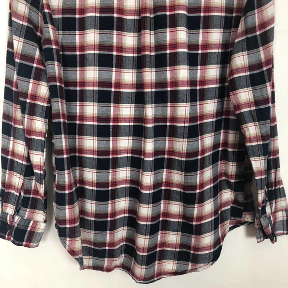 Beach Lunch Lounge 1/2 Button Plaid Women's Shirt - Picture 8 of 10